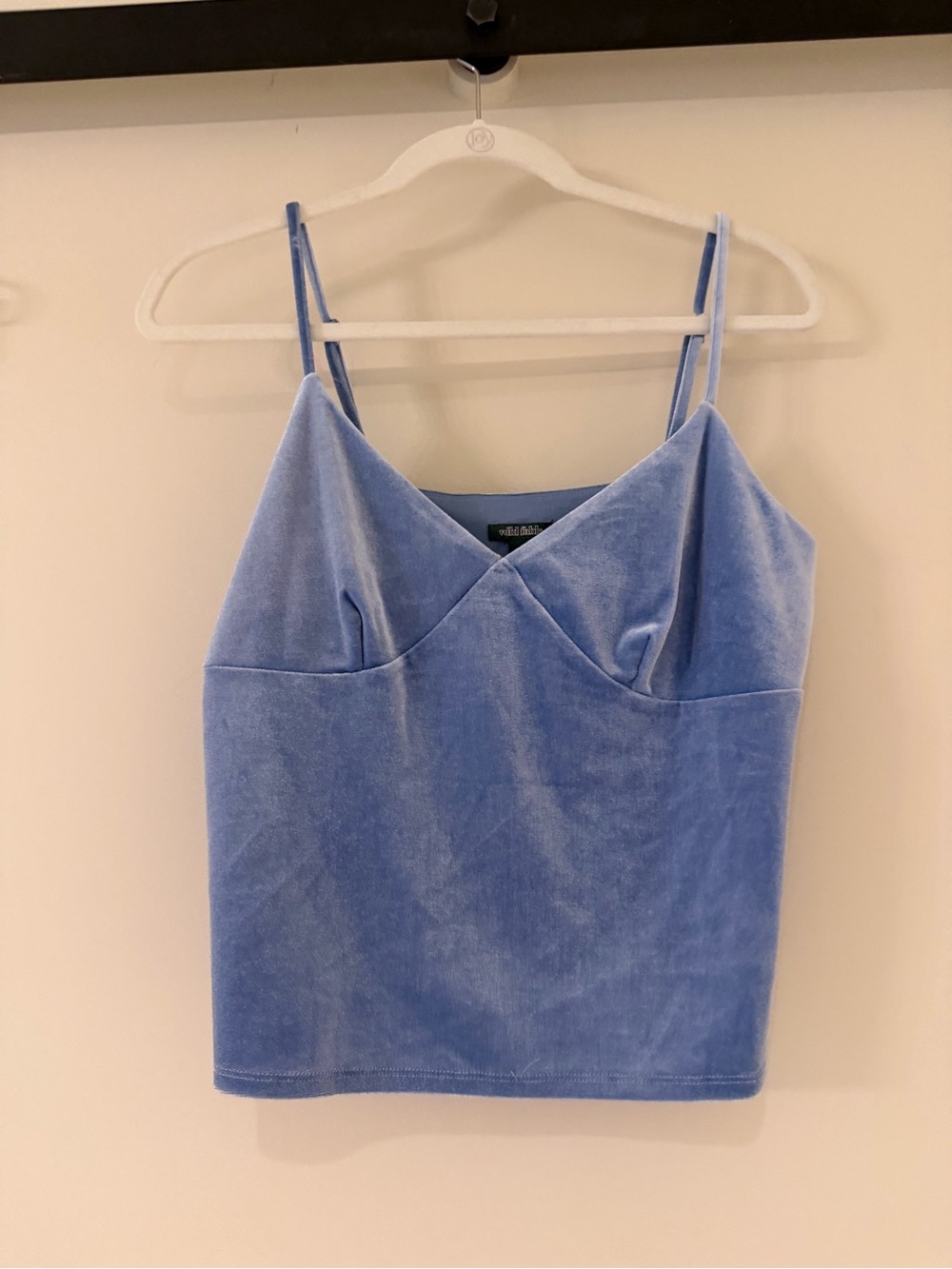 wild fable Light Blue Velour V-Neck Cami Tank